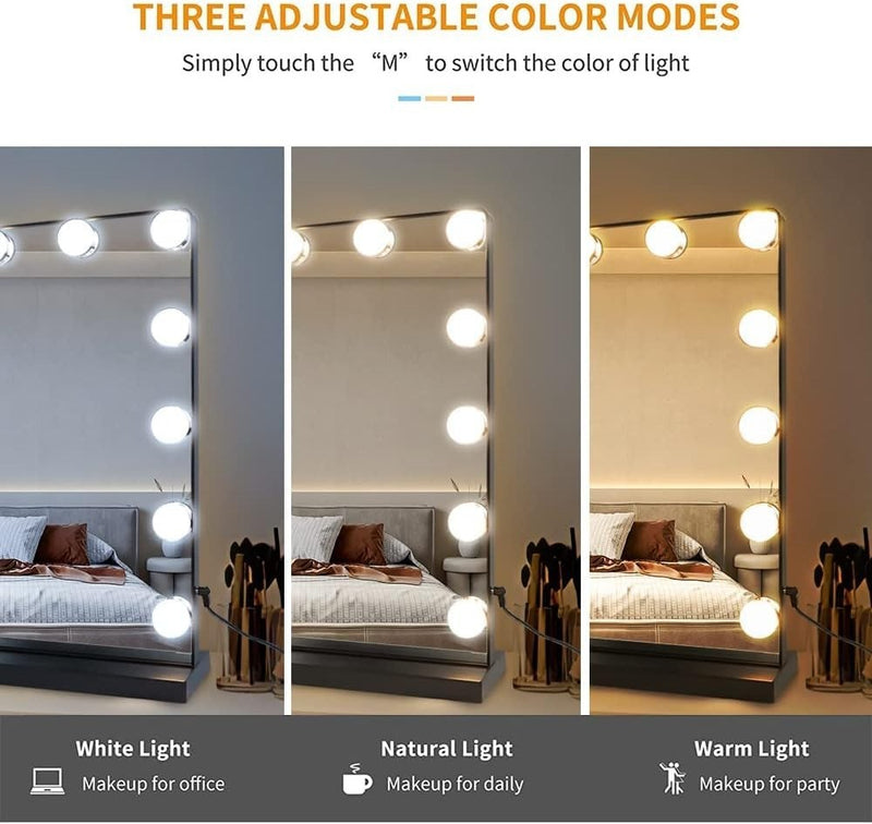 Makeup Mirror 15 Bulbs & USB Outlet 58 x 44cm