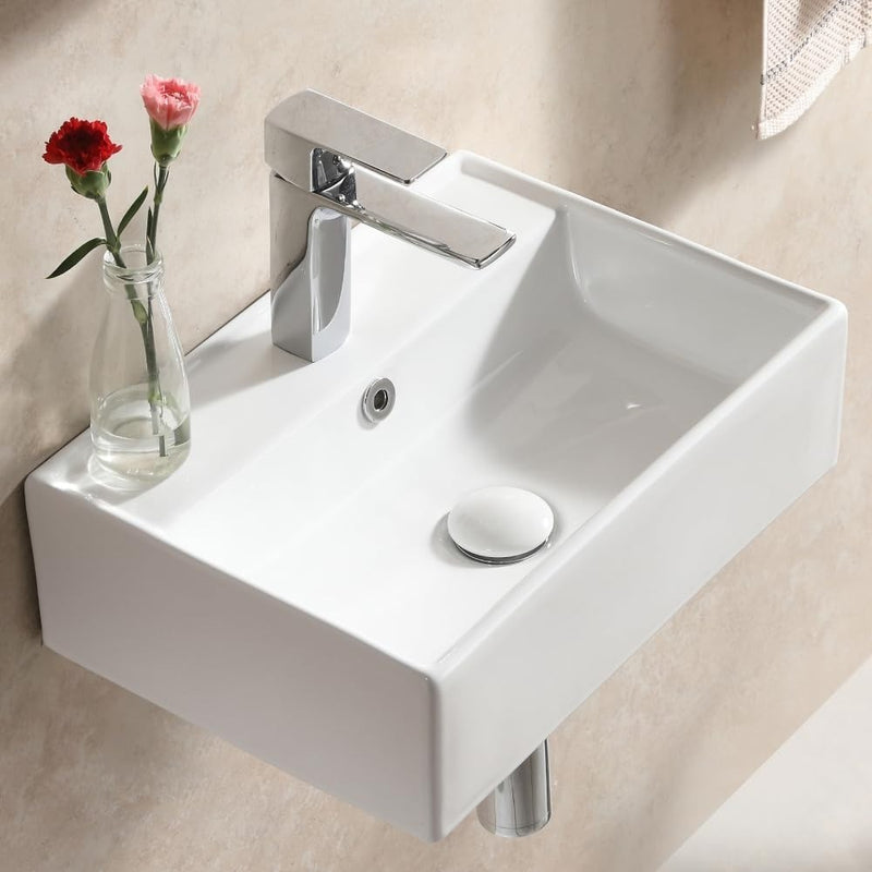 Ceramic Washbasin, Countertop Washbasin, Square, Small Washbasin