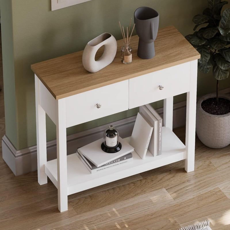 Console Table Grey with Shelves