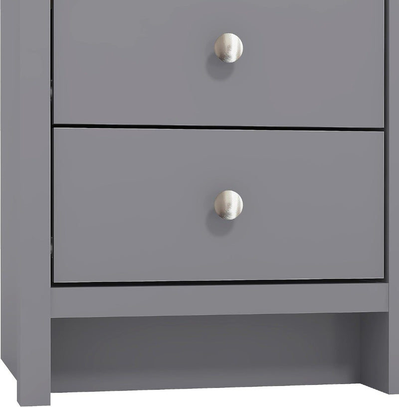 Iris 3 Drawer Bedside - Modern Cabinet with 1 Mirrored Drawers - Organize