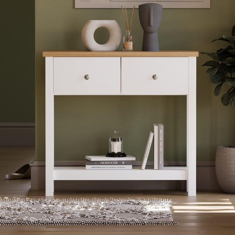 Console Table Grey with Shelves