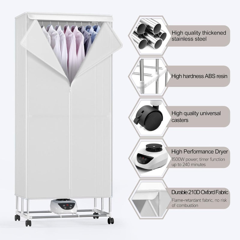 Clothes Dryer 2-Tier Stainless Steel Foldable Grey