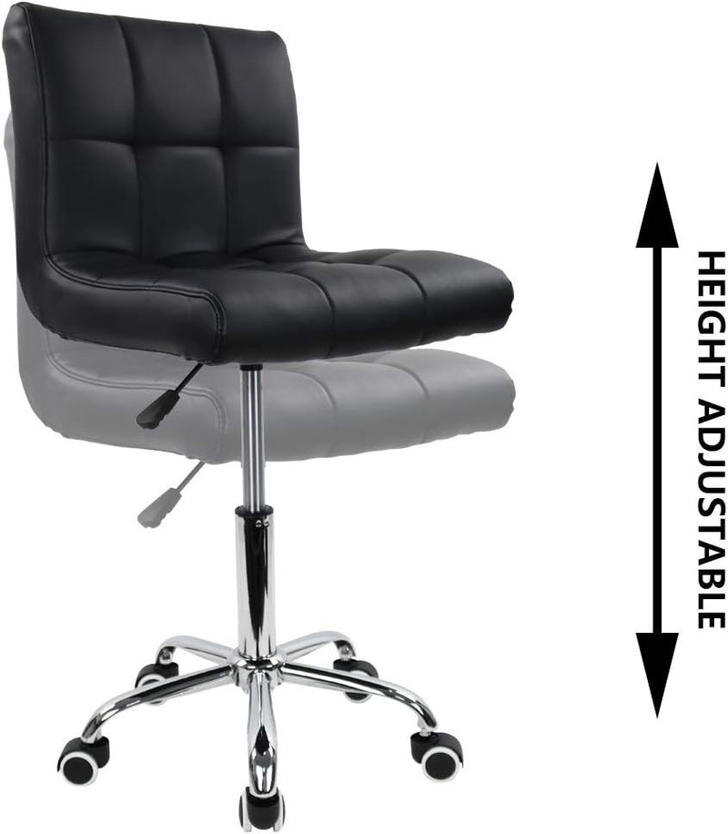 Leather Office Chair Height Adjustable Black