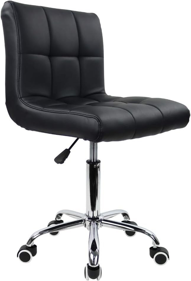 Leather Office Chair Height Adjustable Black