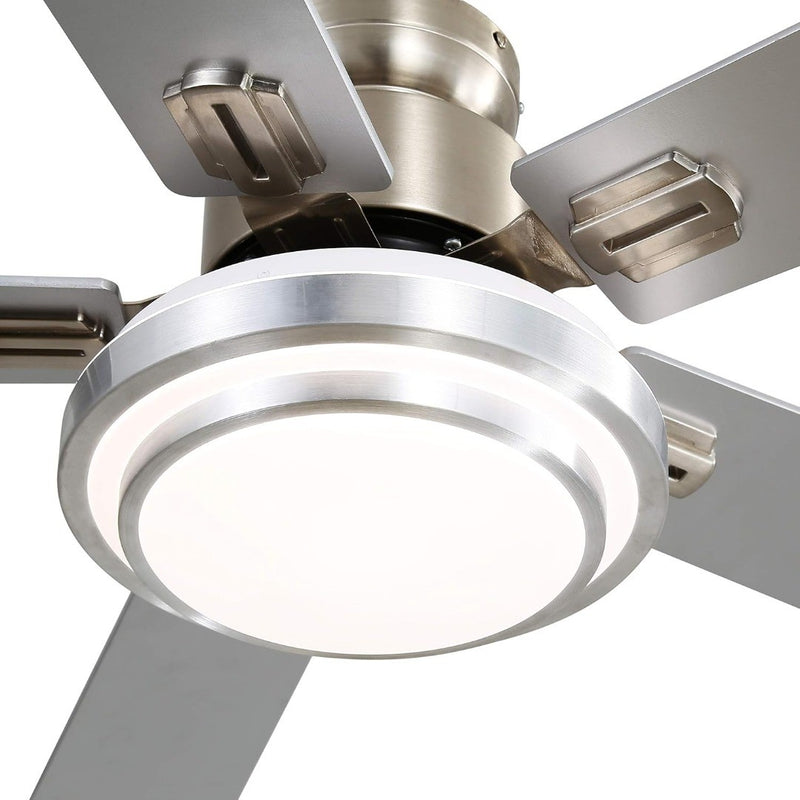 FINXIN Ceiling Fan with Lamp, Ceiling Fan with Light Brushed Nickel Ceiling Fans