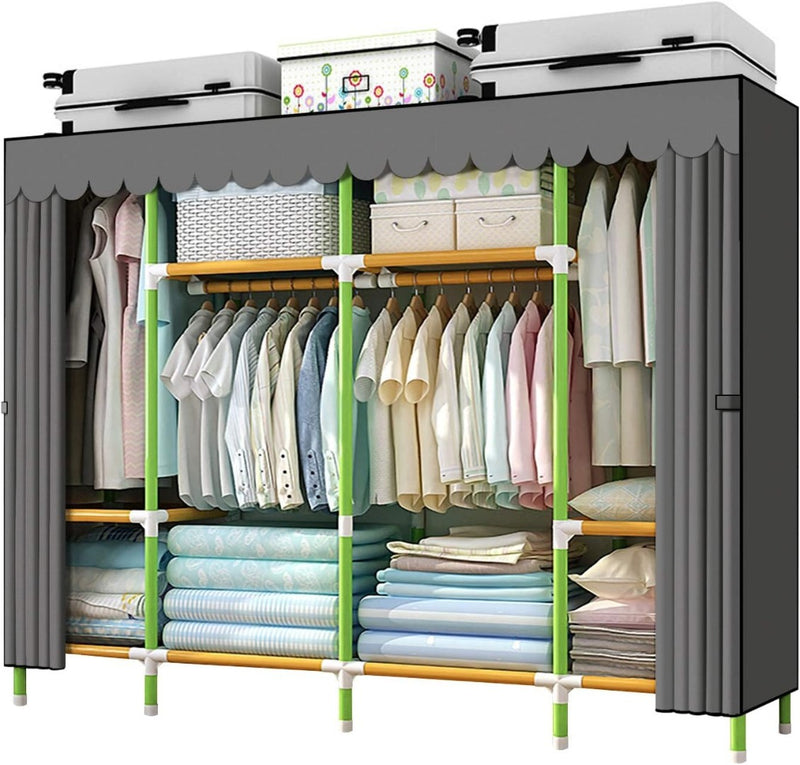 Portable Wardrobe Portable Closet Storage Organizer Cloth Closet 200x 43x 168cm