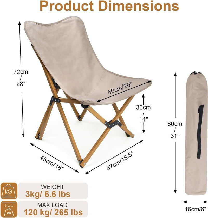 Butterfly Camping Chair with Carry Bag