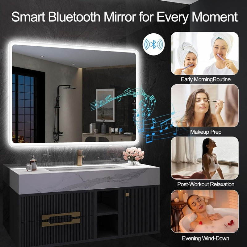 Bathroom Mirror with Bluetooth 60 x 80 cm