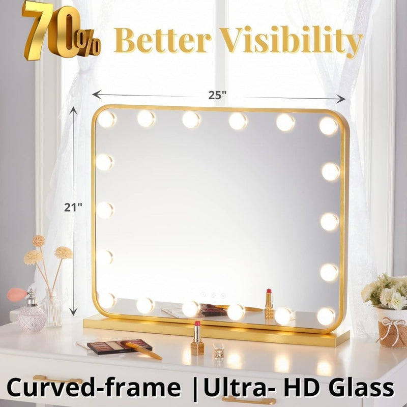 Vanity Mirror 95CRI LED Gold 53 x 63 cm