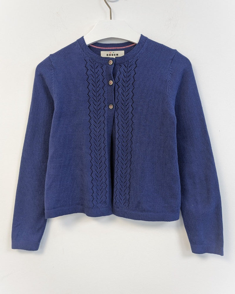 MINI BODEN Pointelle Cotton Cardigan Age 9-10 Yrs