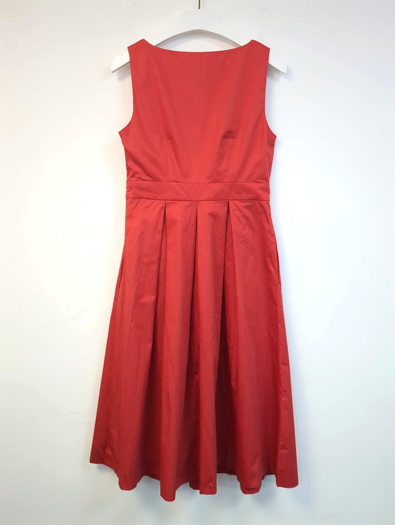 BODEN Sleeveless Pleat Midi Dress UK 8P