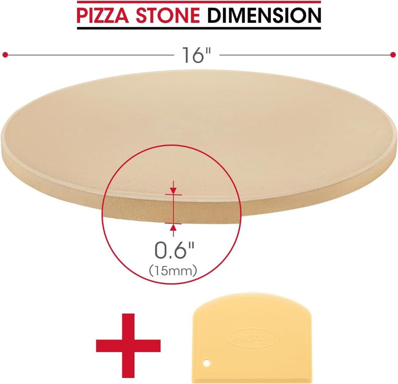 Pizza Stone, Large Cordierite Baking Stone for Oven and BBQ, Heavy Duty