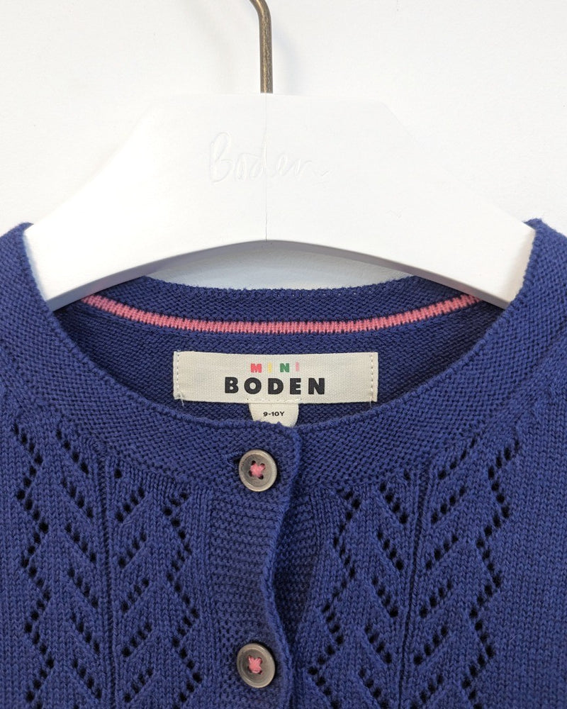 MINI BODEN Pointelle Cotton Cardigan Age 9-10 Yrs