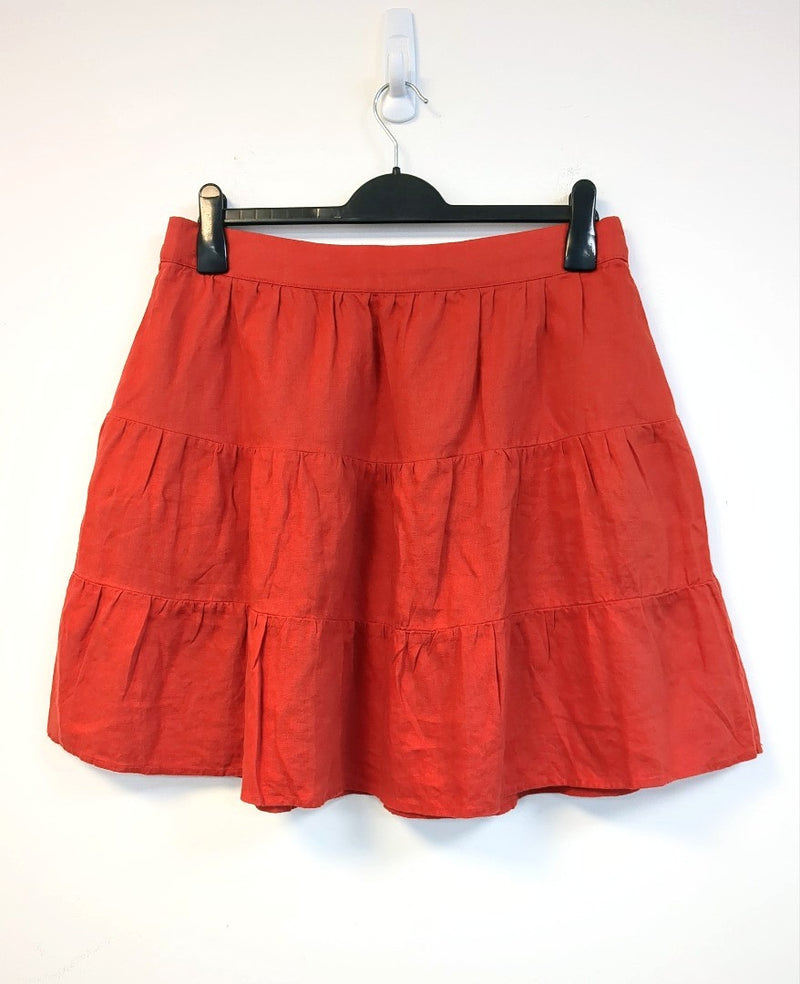 BODEN Pull On Tiered Linen Skirt UK 14R