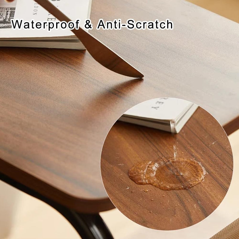 Sofa End Table C Shaped w/ Storage Bag Walnut