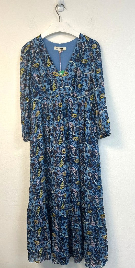 BODEN V Neck Puff Maxi Dress UK 8P Petite