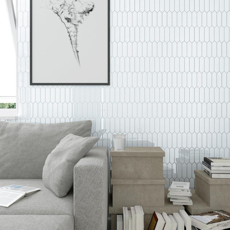 Adhesive Wall Tiles White Hexagonal