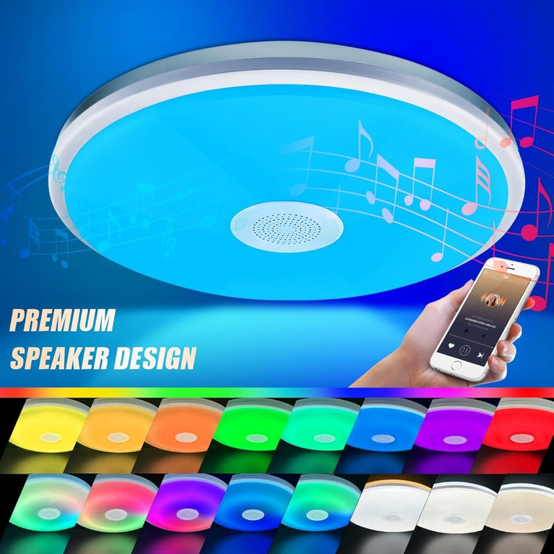 LED Ceiling Light dimmable with Bluetooth Speaker, 48W