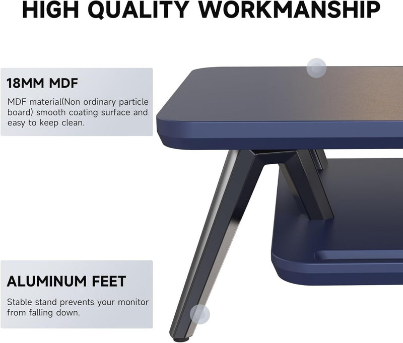 Monitor Stand Riser for 2 Monitors 108cm Blue