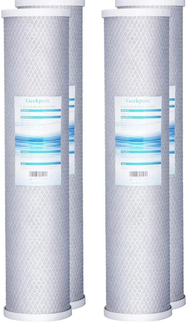 Geekpure Carbon Block Whole House Replacement Water Filter 20" x 4.5"- Pack 4