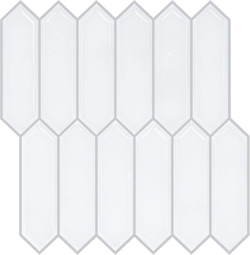 Adhesive Wall Tiles White Hexagonal