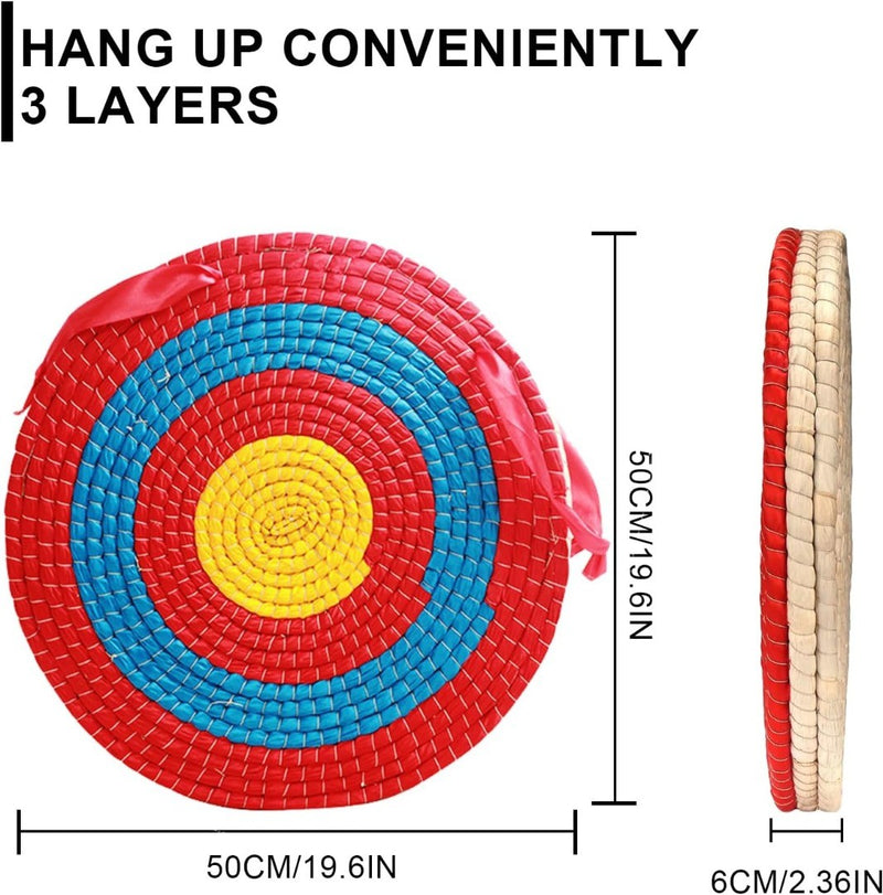 Laurraine Archery Target， Solid Straw Round Target，Traditional Bow Arrow Target