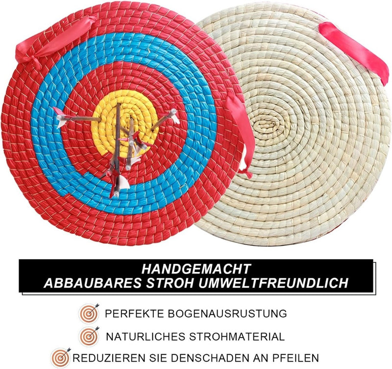 Laurraine Archery Target， Solid Straw Round Target，Traditional Bow Arrow Target