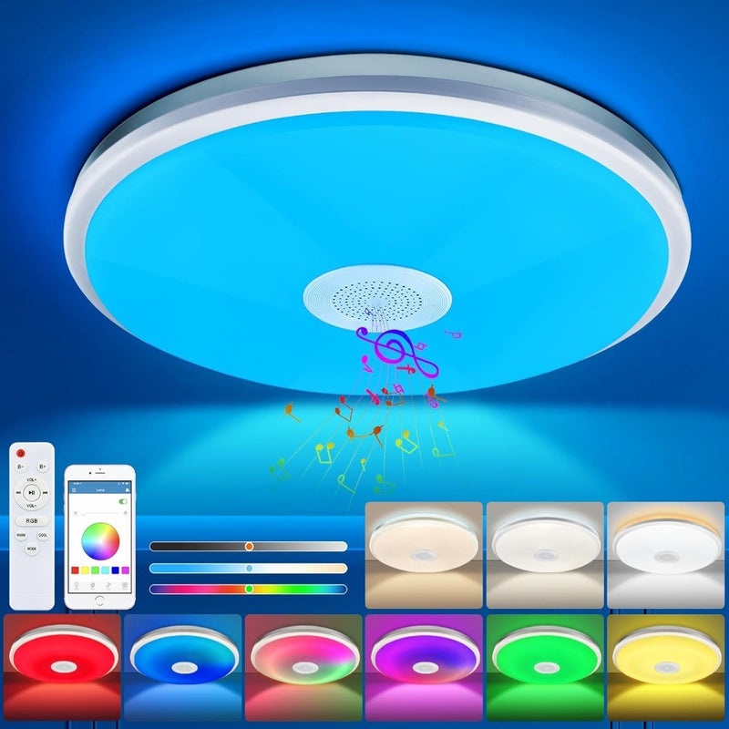 LED Ceiling Light dimmable with Bluetooth Speaker, 48W