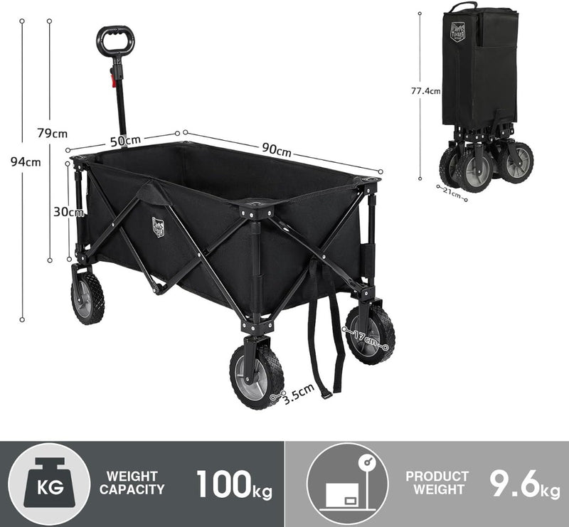 TIMBER RIDGE Festival Trolley on Wheels, Folding Camping Wagon