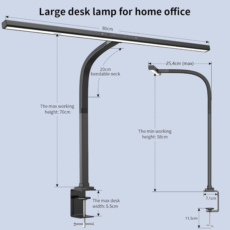 EppieBasic LED Desk Lamp, Architect Desk Lamp Clampable for Home Office