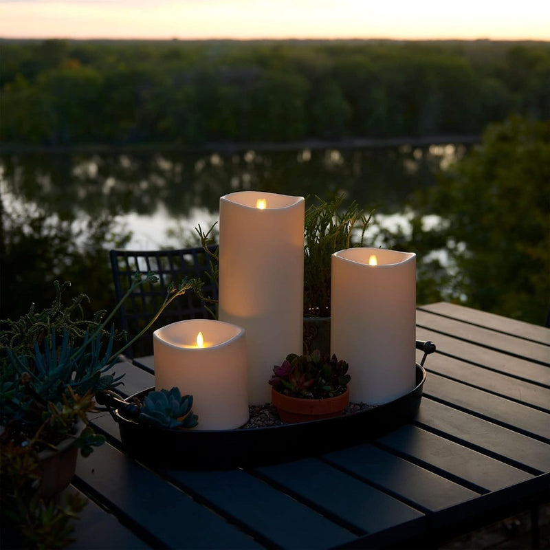 Luminara Realistic Artificial Moving Flame Outdoor Pillar Candle - (6" x 15")