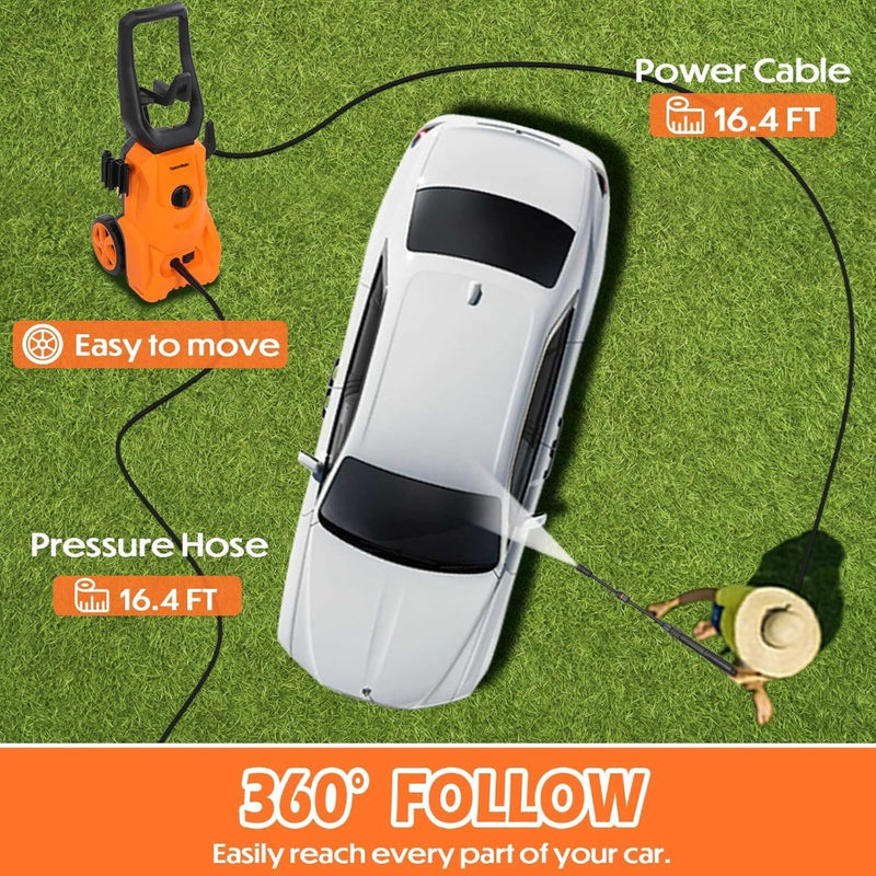 Electric Pressure Washer,1800w,140Bar,7L/min,Power Washer