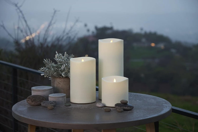 Luminara Realistic Artificial Moving Flame Outdoor Pillar Candle - (6" x 15")