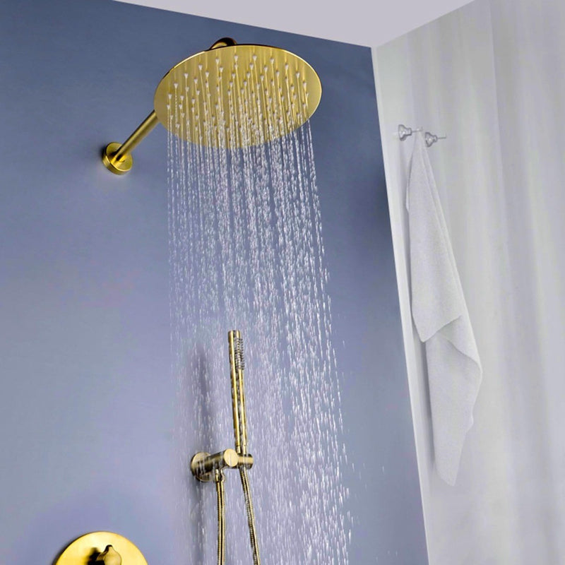 Luxury Bathroom Shower Tap 12inch Brushed Gold