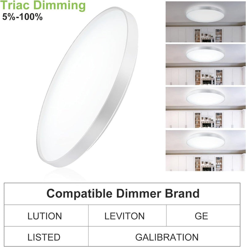 DLLT 45W Modern LED Flush Mount Ceiling Light, 23 Inch Low Profile Light Fixture