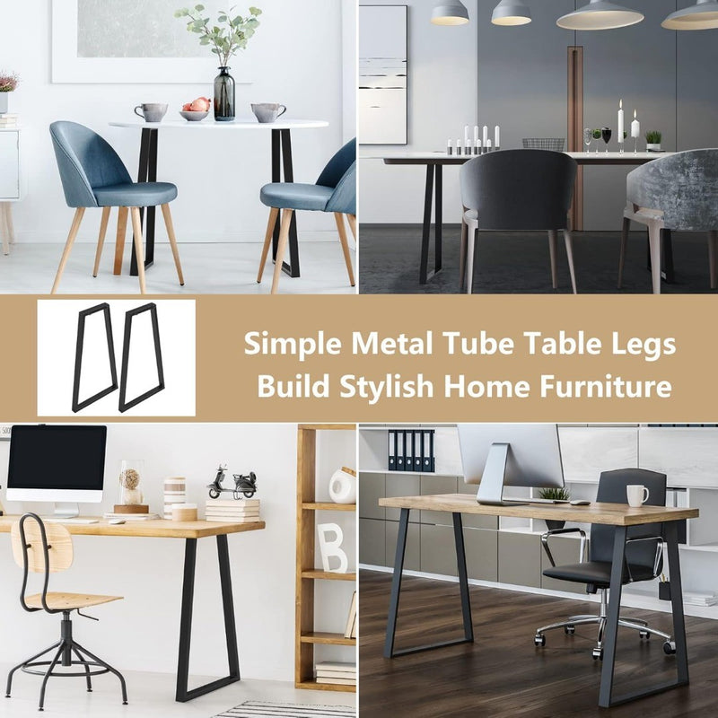 Table Legs 71cm Trapezoid Shaped Set of 2