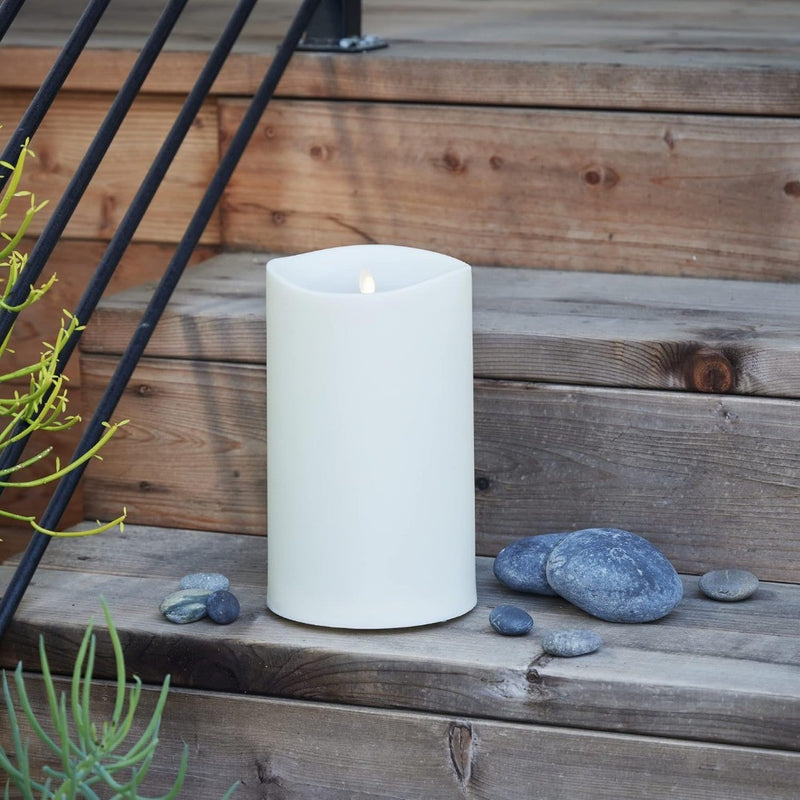 Luminara Realistic Artificial Moving Flame Outdoor Pillar Candle - (6" x 15")