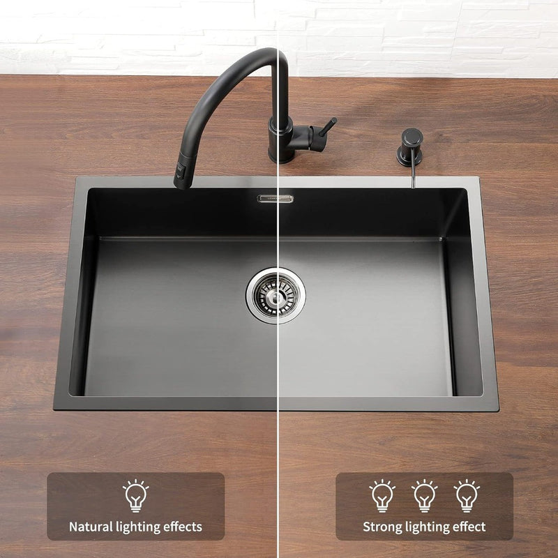 Kitchen Sink Stainless Steel Black 74x44cm