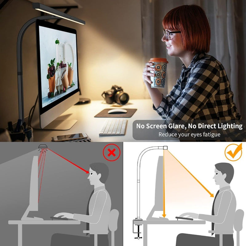 EppieBasic LED Desk Lamp, Architect Desk Lamp Clampable for Home Office