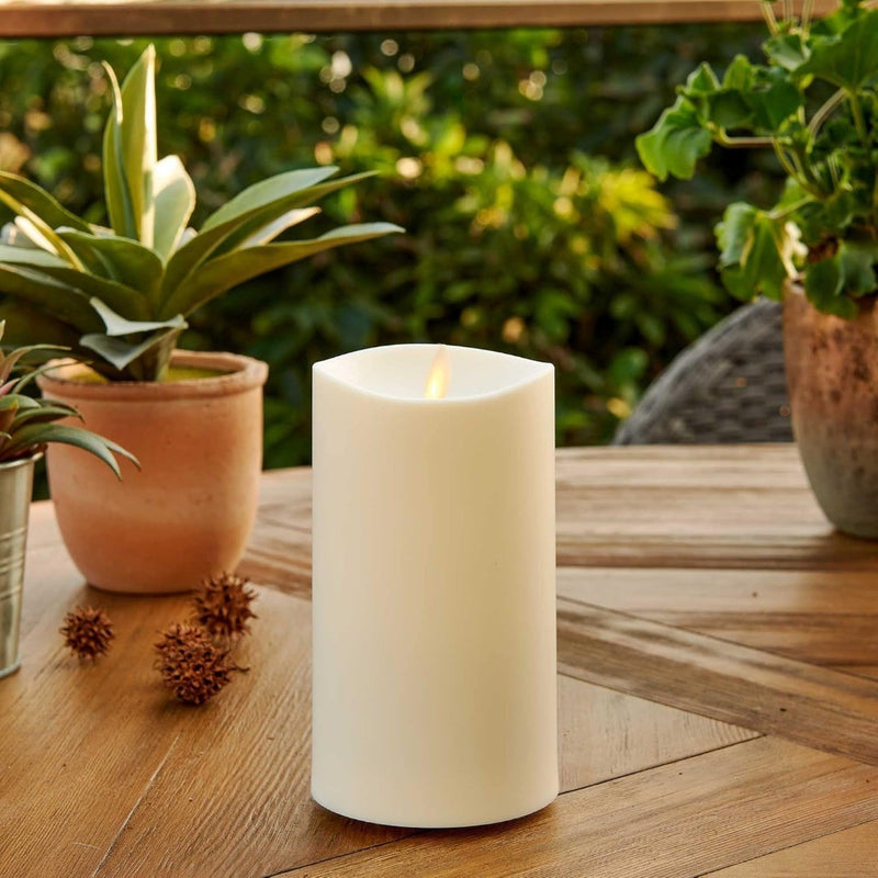 Luminara Realistic Artificial Moving Flame Outdoor Pillar Candle - (6" x 15")