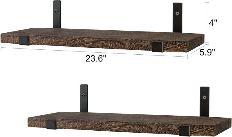 Floating Shelves 60cm Rustic Brown Set of 2