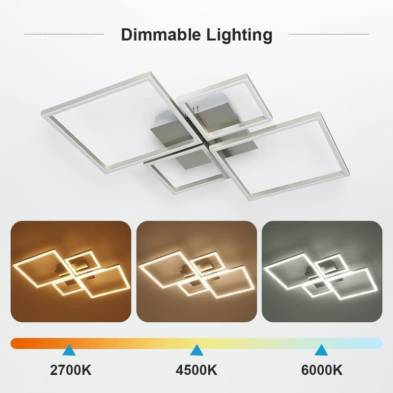 LED Ceiling Light Modern, Dimmable Ceiling Lamp Remote Control