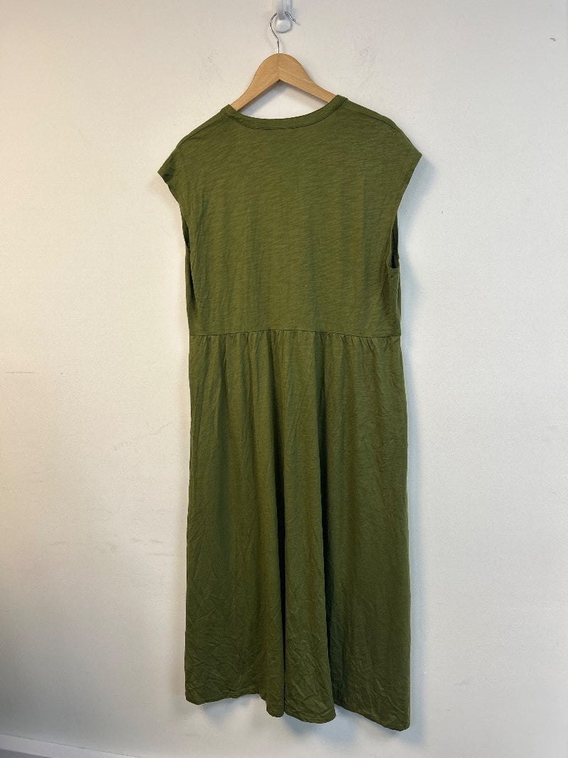 BODEN Chloe Notch Jersey Midi Dress Size 18R Khaki Green NWT w/Fault