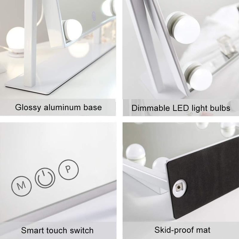 LED Vanity Mirror 9 Bulbs 3 Colours