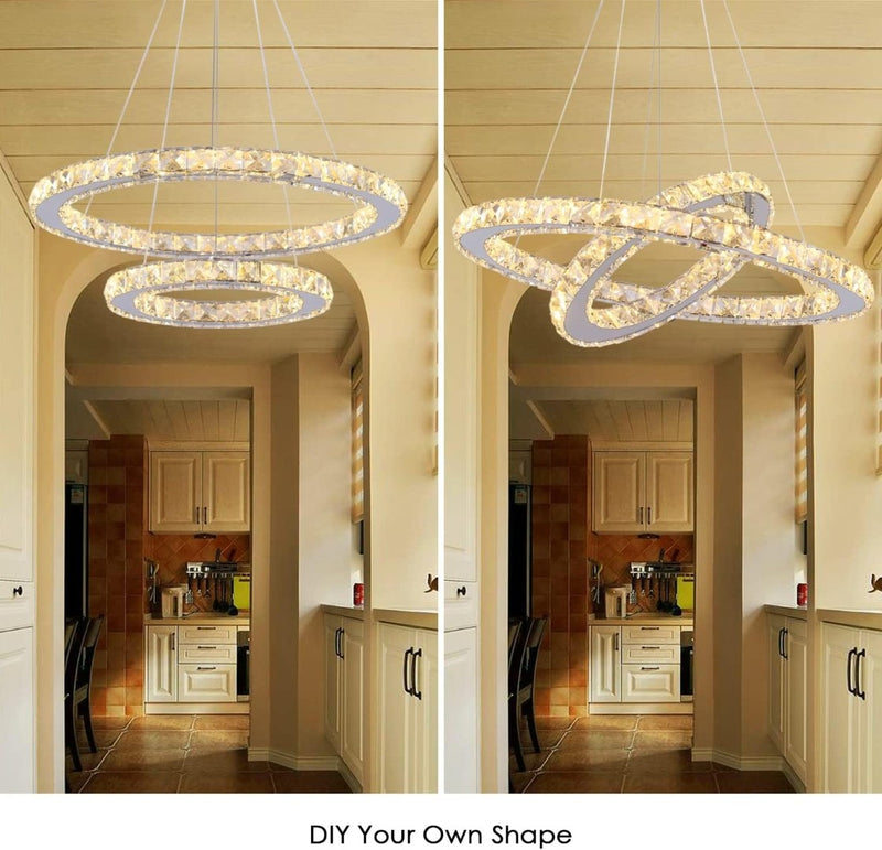 LED Crystal Chandelier 20 x 12 inches Warm White