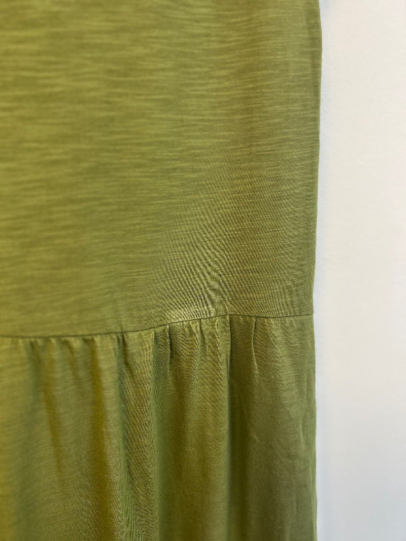 BODEN Chloe Notch Jersey Midi Dress Size 18R Khaki Green NWT w/Fault