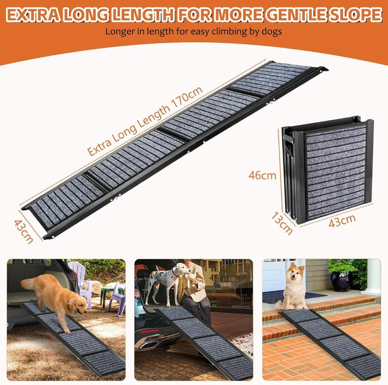 Extra Long 170cm Foldable Dog Ramp Non-Slip