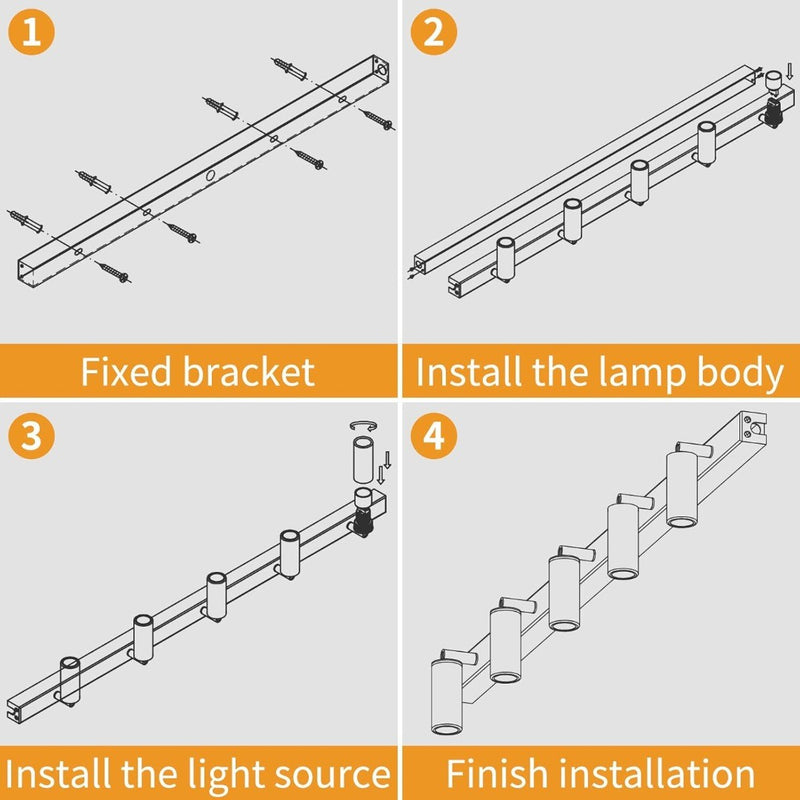 Black Ceiling Light 5 Way Spot Light 3000K Warm White Include 5X 3W G9 LED Bulb