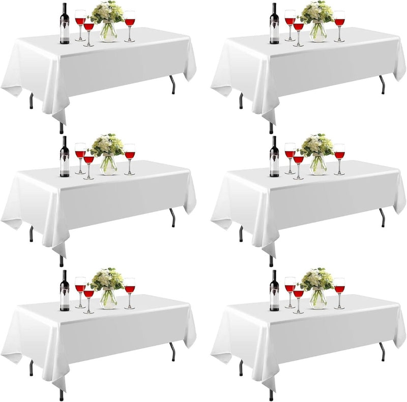 EMART 6 Pack White Tablecloth,152 * 260cm Rectangular Table cloths