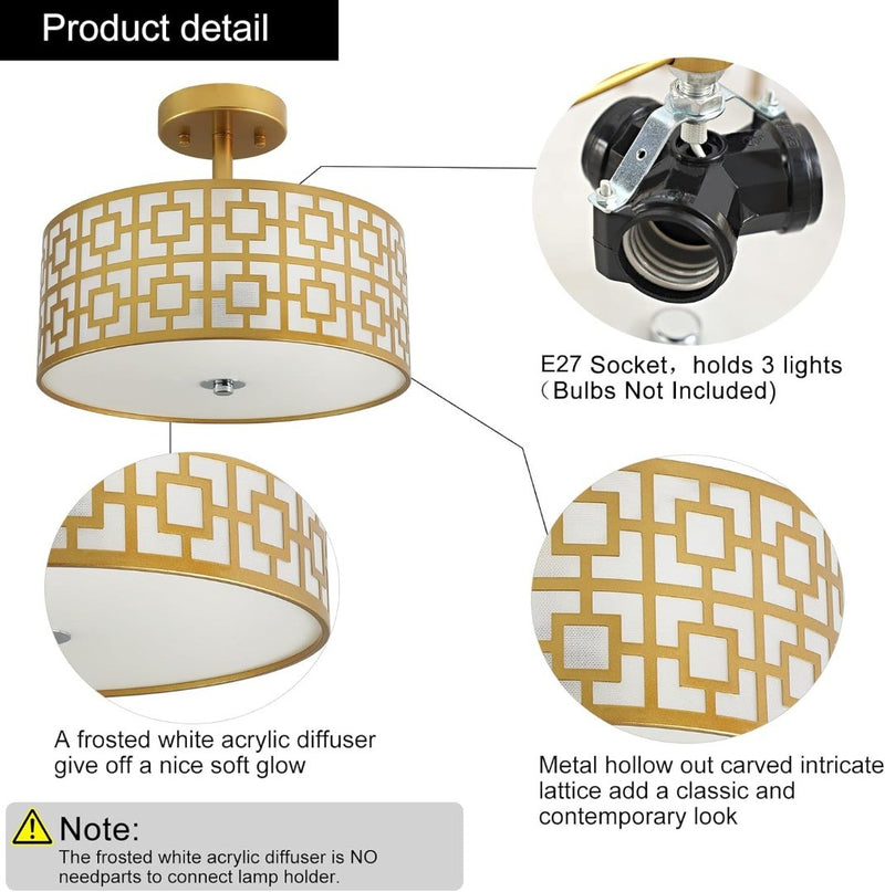 Stylish Semi Flush Mount Ceiling Lights Gold